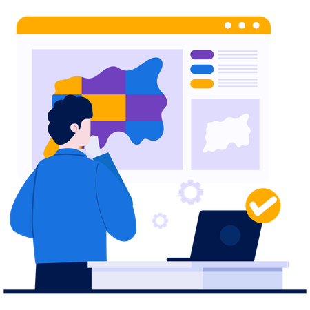 Man doing Map Visualization  Illustration