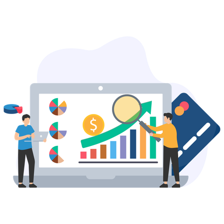 Man doing Market Analysis  Illustration