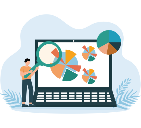 Man Doing Market Analysis  Illustration