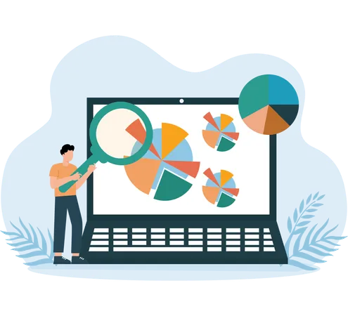 Man Doing Market Analysis  Illustration