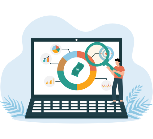 Man doing Market Research  Illustration