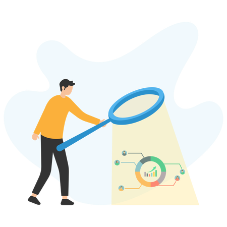 Man doing Market research  Illustration