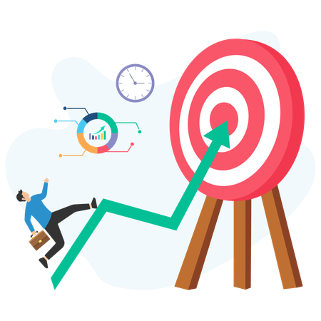 Man Doing Market Target  Illustration