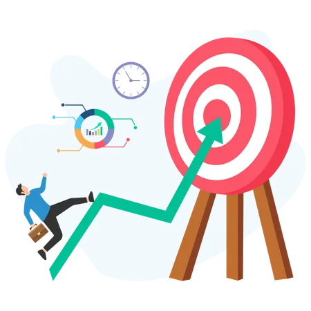 Man Doing Market Target  Illustration