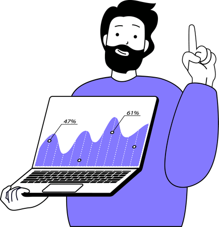 Man doing marketing analysis  Illustration