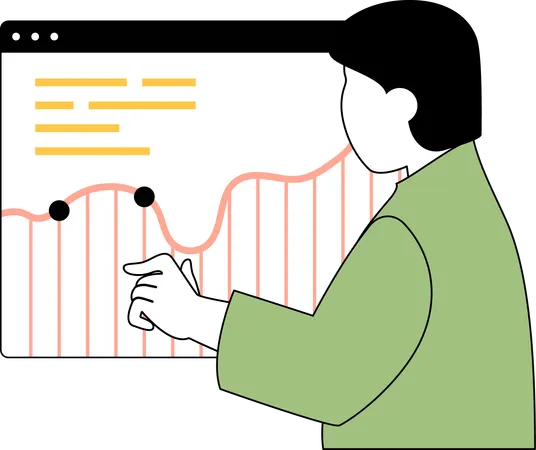 Man doing marketing analysis  Illustration