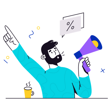 Man doing marketing  Illustration