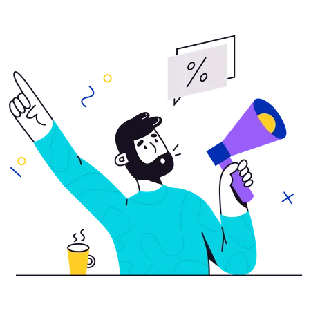 Man doing marketing  Illustration