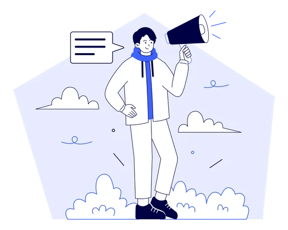 Man Doing Marketing  Illustration