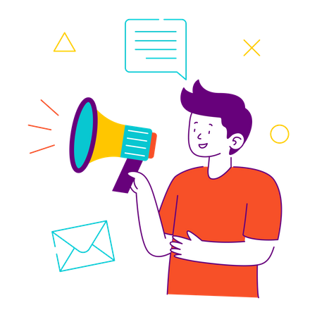 Man doing marketing  Illustration