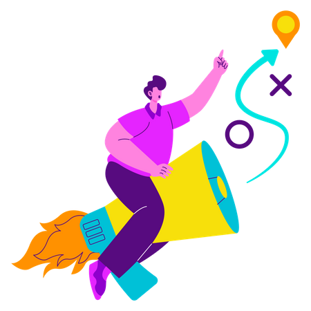 Man doing Marketing planning  Illustration