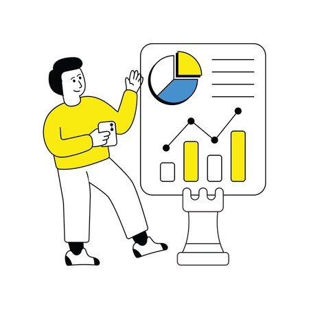 Man Doing Marketing Strategy  Illustration