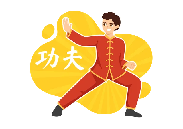 Man doing Martial Art  Illustration