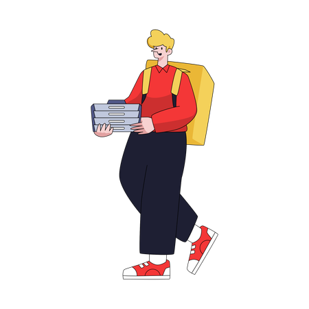 Man doing Meal Delivery  Illustration