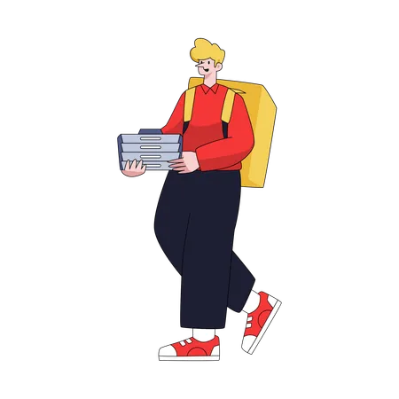 Man doing Meal Delivery  Illustration