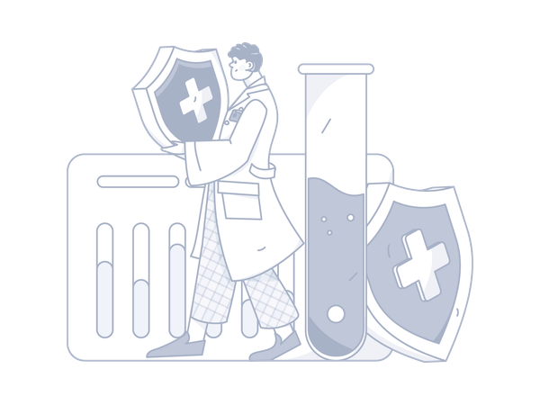 Man doing medical analysis  Illustration