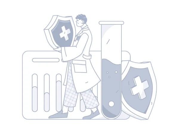 Man doing medical analysis  Illustration