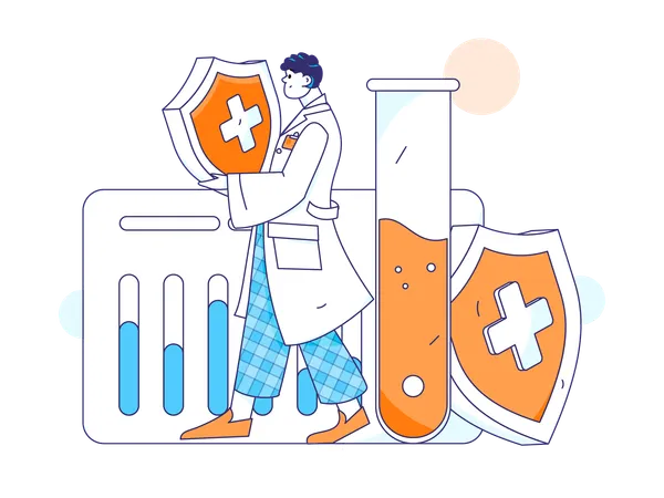 Man doing medical analysis  Illustration