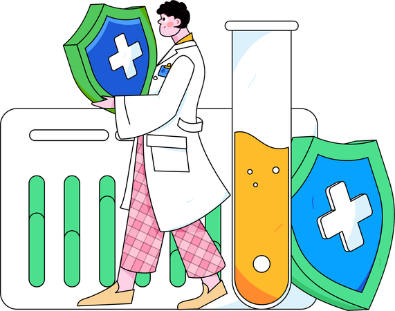 Man doing medical analysis  Illustration