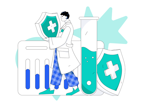 Man doing medical analysis  Illustration