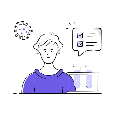 Man doing Medical Diagnostics of blood  Illustration
