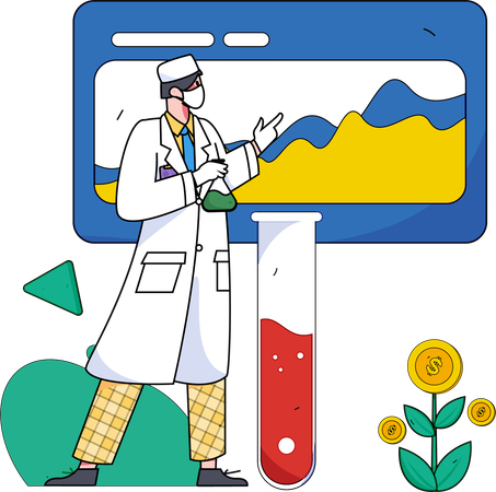 Man doing medical research  Illustration