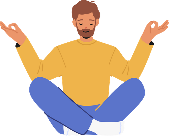 Man doing Meditates  Illustration