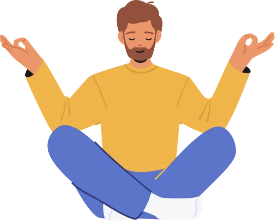 Man doing Meditates  Illustration