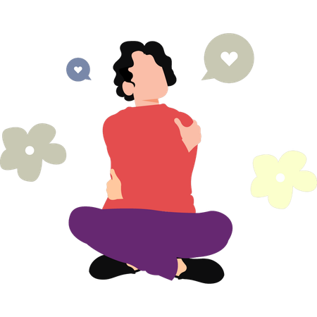 Man Doing Meditation  Illustration