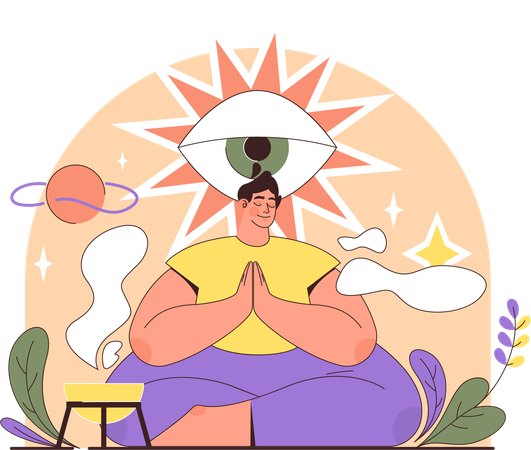 Man doing meditation  Illustration