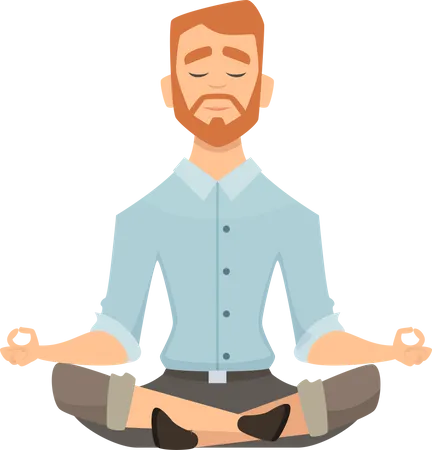 Man Doing Meditation Illustration