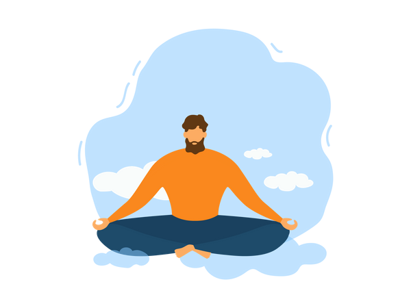 Man doing meditation  Illustration