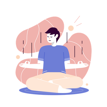 Man doing Meditation  Illustration