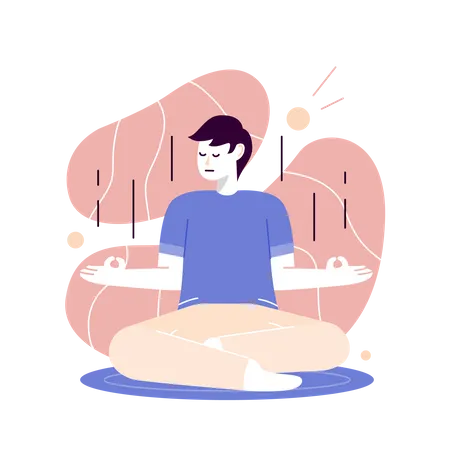 Man doing Meditation  Illustration