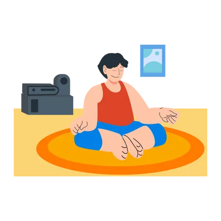 Man doing meditation  Illustration