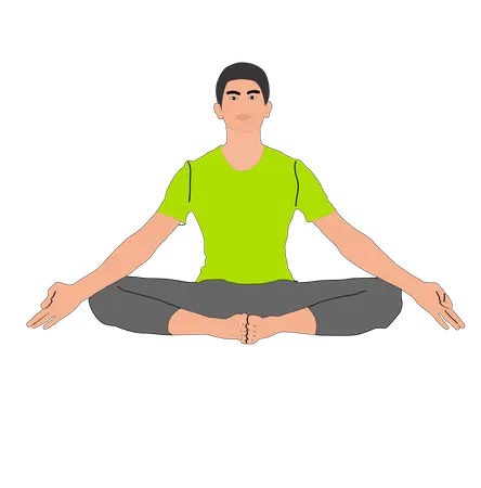 Man doing meditation  Illustration