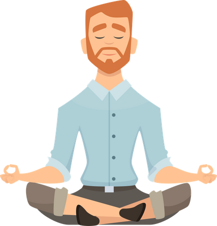Man Doing Meditation  イラスト
