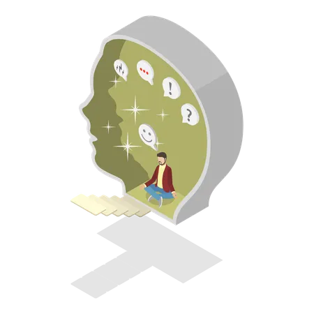 Man doing meditation while showing Introvert Vs Extrovert  Illustration