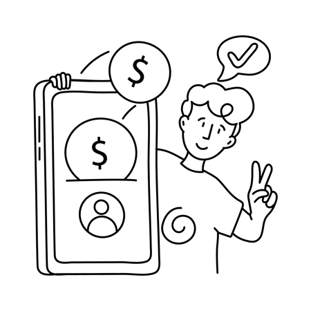 Man doing Mobile payment  Illustration