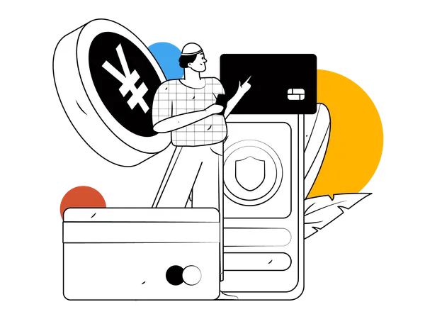 Man doing mobile payment  Illustration