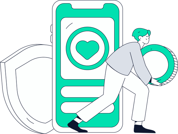 Man doing mobile payment  Illustration