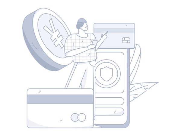 Man doing mobile payment  Illustration