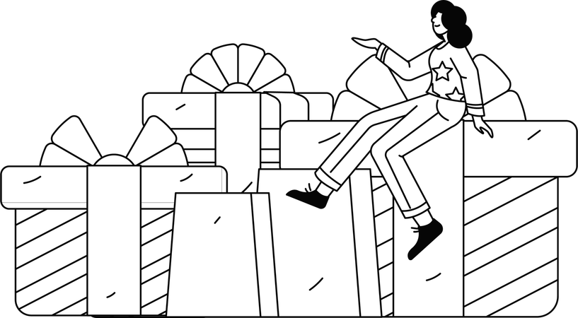 モバイルショッピングをする男性  イラスト