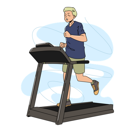Man doing Morning exercise  イラスト