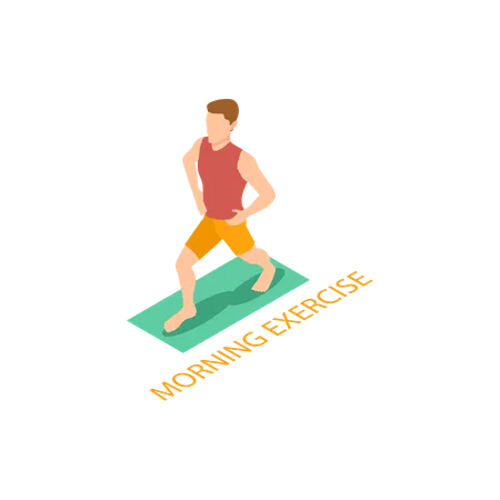 Man doing morning exercise  Illustration