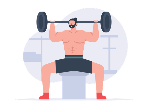 Man doing morning exercise  Illustration