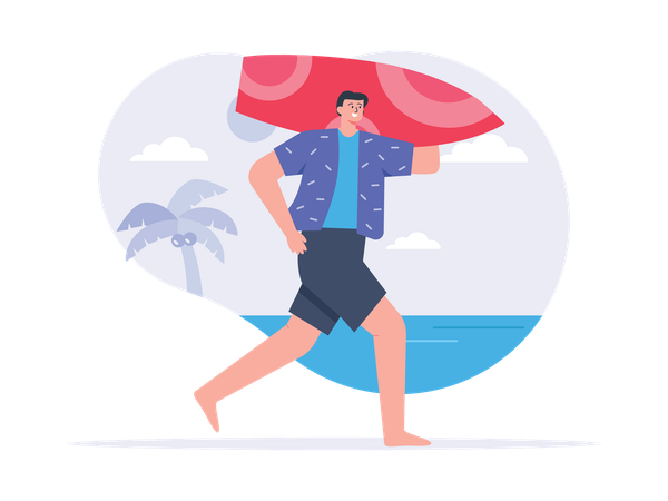 Man doing morning exercise  Illustration