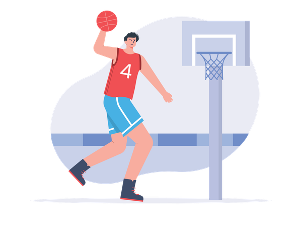 Man doing morning exercise  Illustration