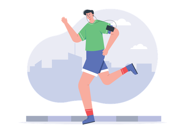 Man doing morning exercise  Illustration