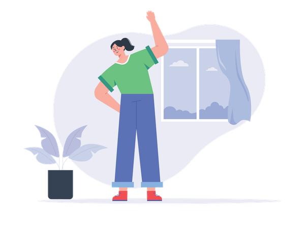 Man doing morning exercise  Illustration